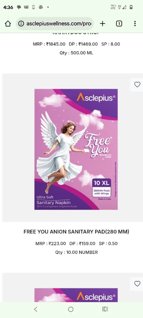 Asclepius Free You Anion Sanitary Pad