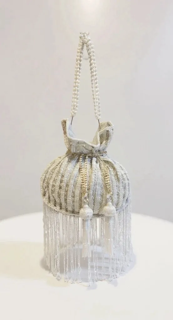 Silver Tassel Potli Bag