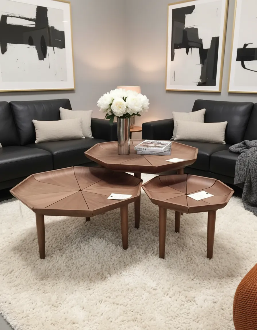 Lotus Leaf Coffee Table Set of 3/IFC/CT/8107/