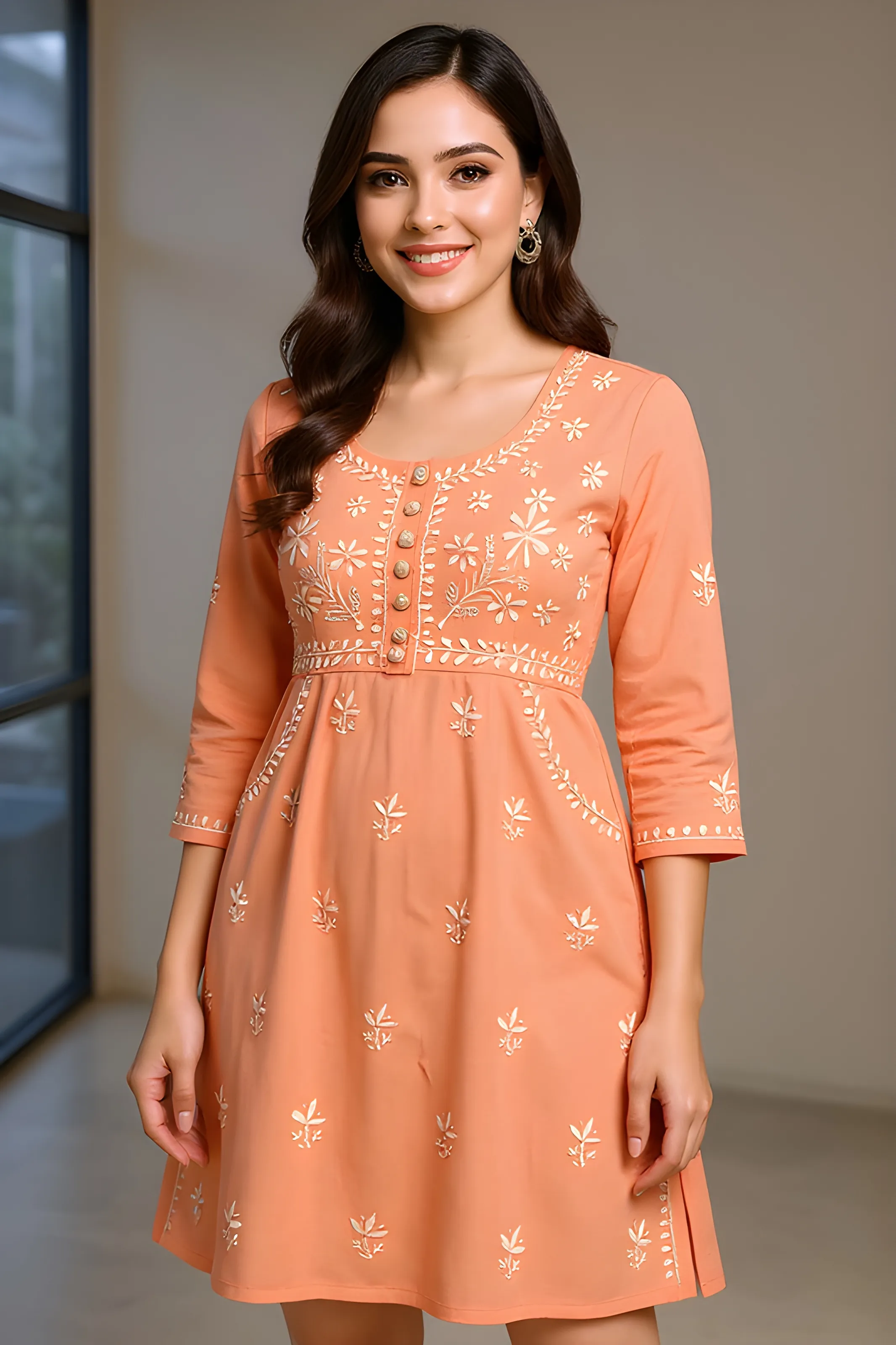 Embroidered Cotton Kurta