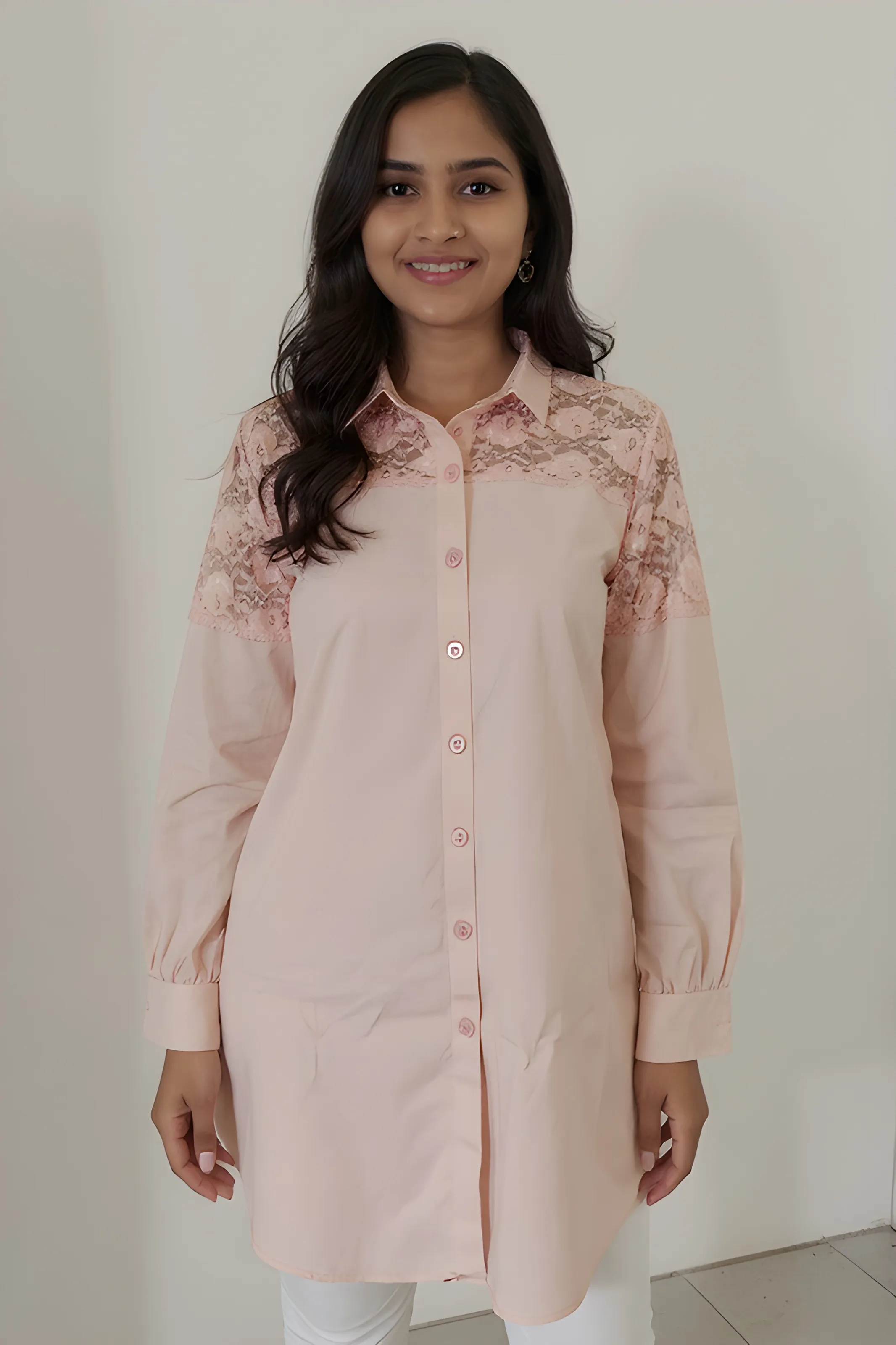Lace Detail Blush Tunic