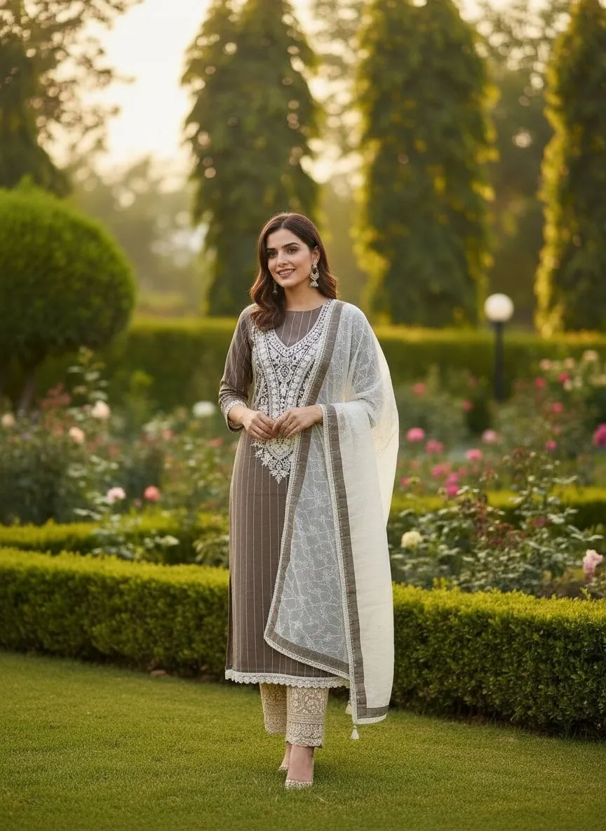 Elegant Chikankari Kurta Set