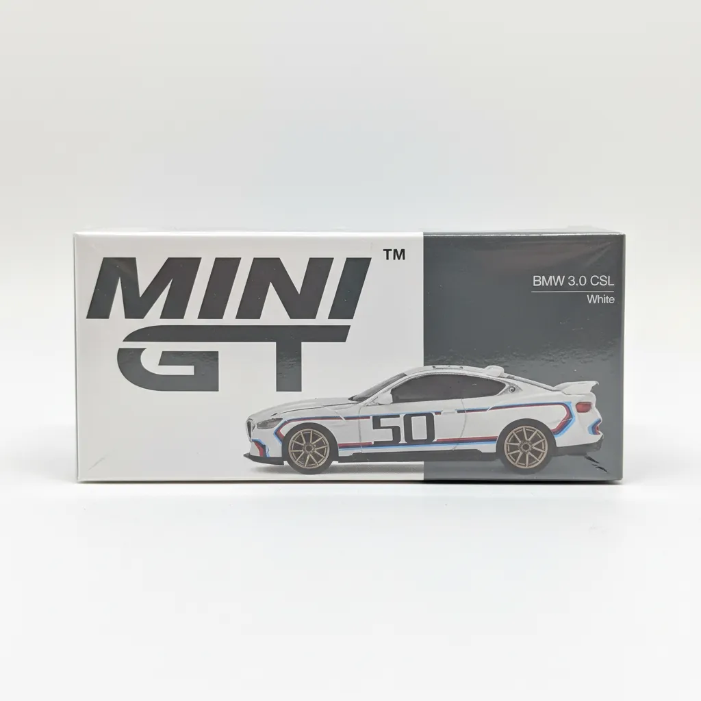 MINI GT BMW 3.0 CSL – White #50 Edition 1:64 Diecast Model Car