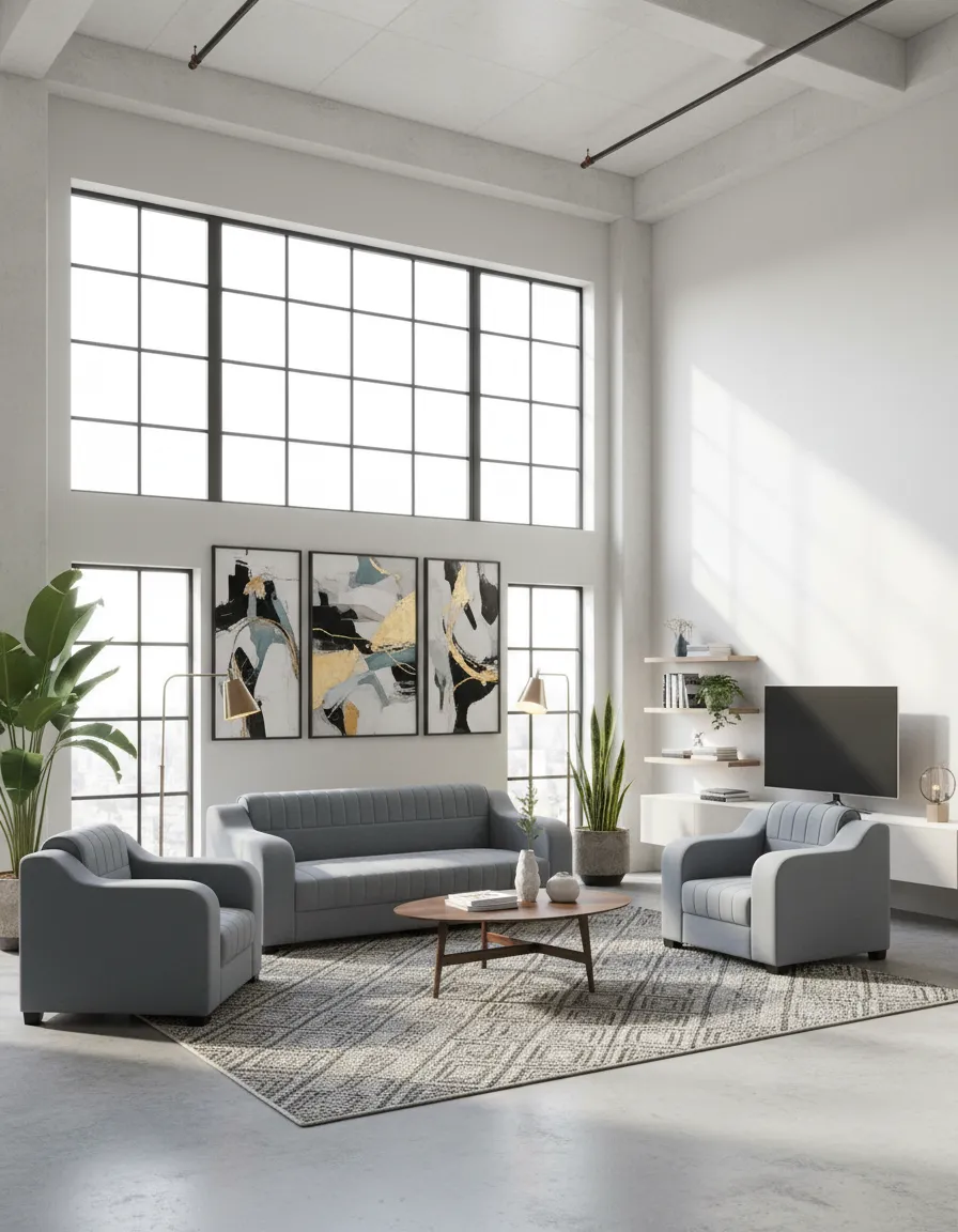 Modern Grey Sofa Set