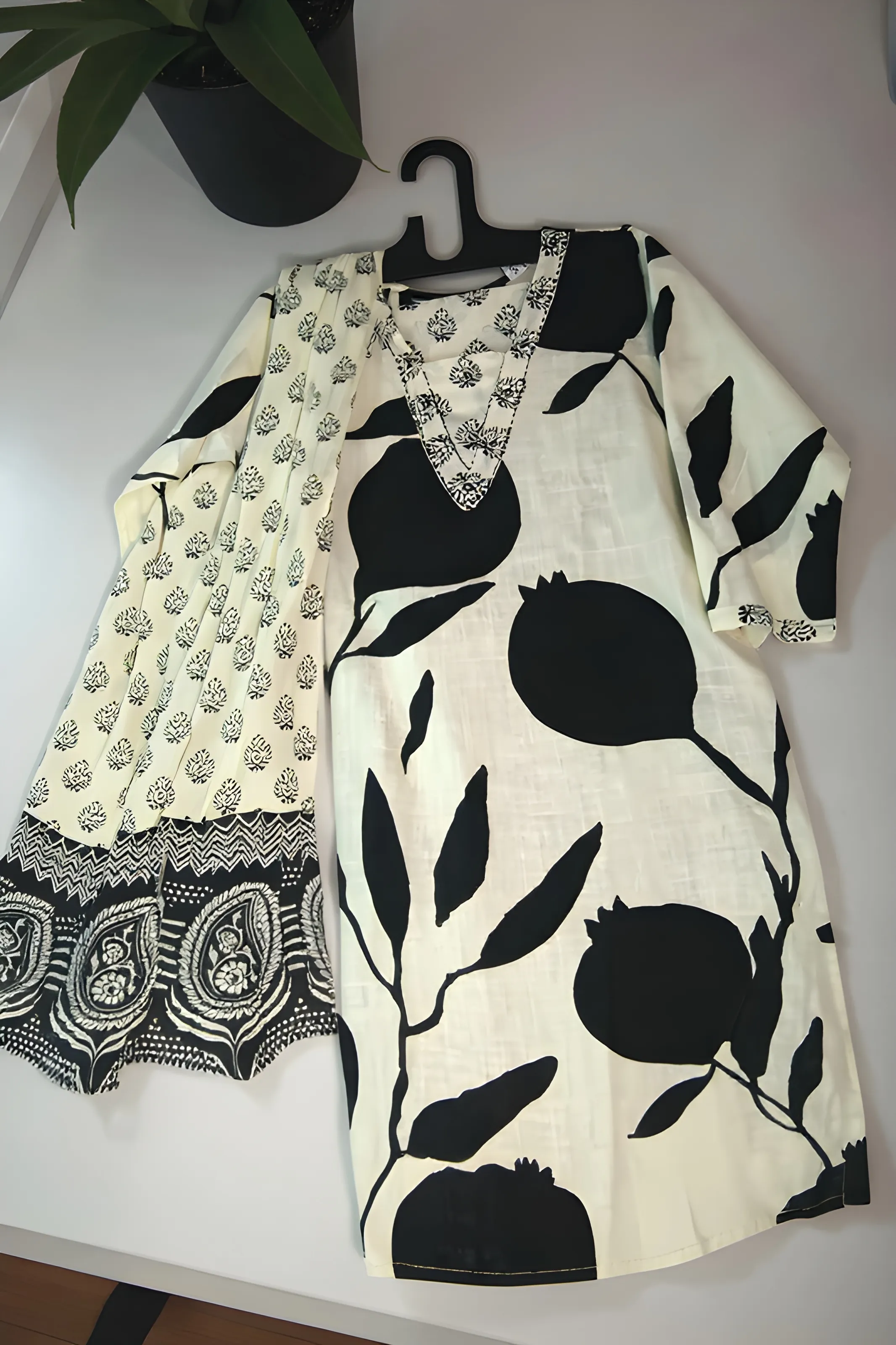 Black and White Printed Kurti