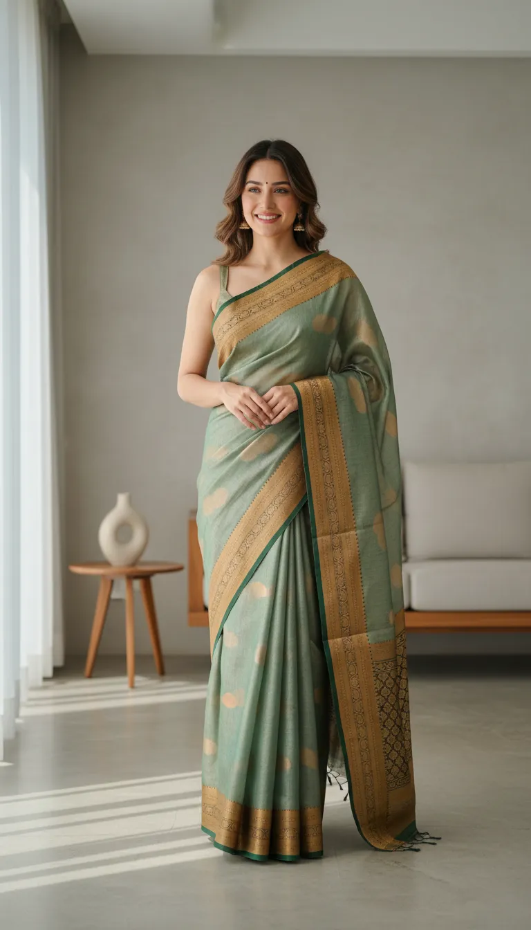 Karigari Traditional With Golden Border Saree