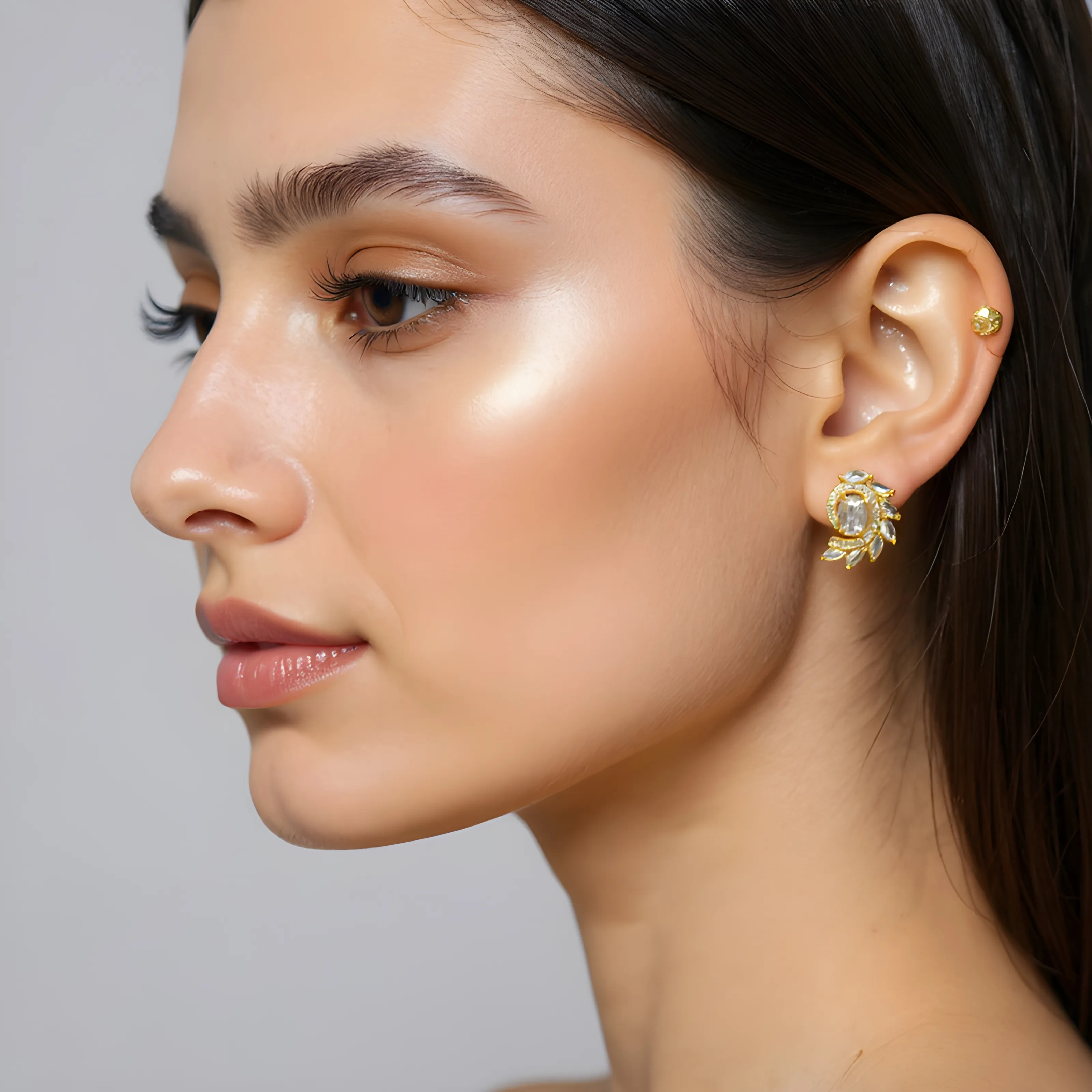 CZ Earrings Rose Polish
