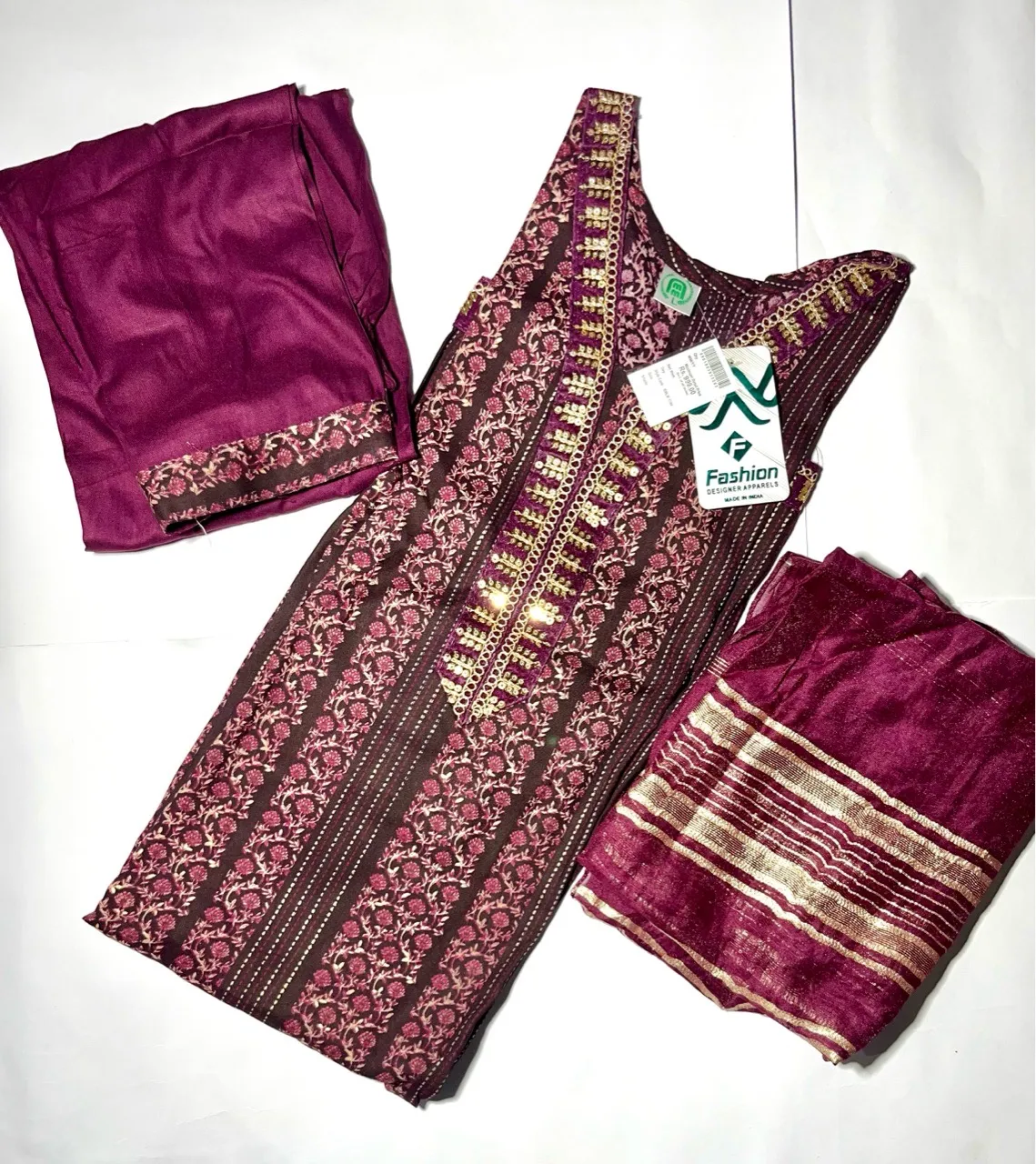 Embroidered Ethnic Reyon Kurti Set S(40) M(42) L(44)