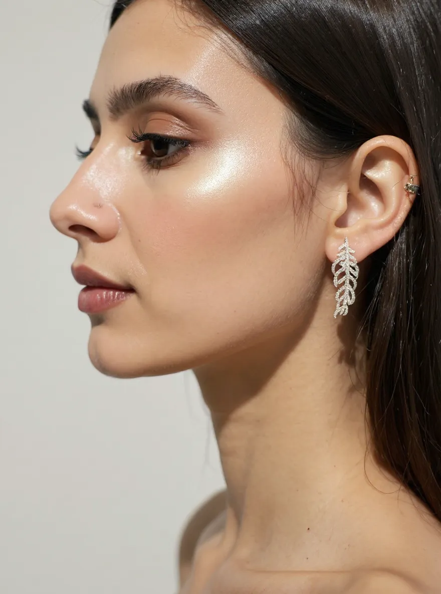 Rose Gold Leaf Earrings