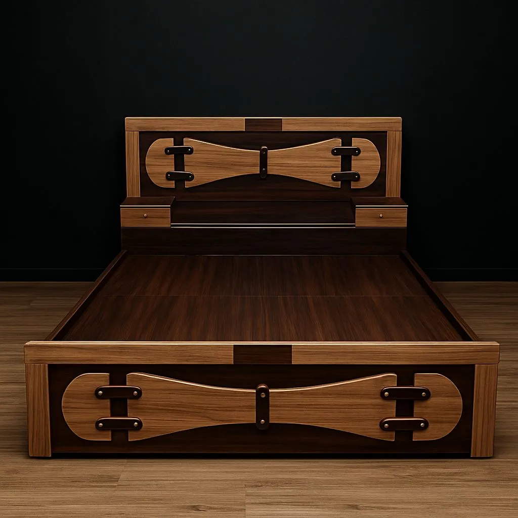 Artisan Crafted Wooden Bed