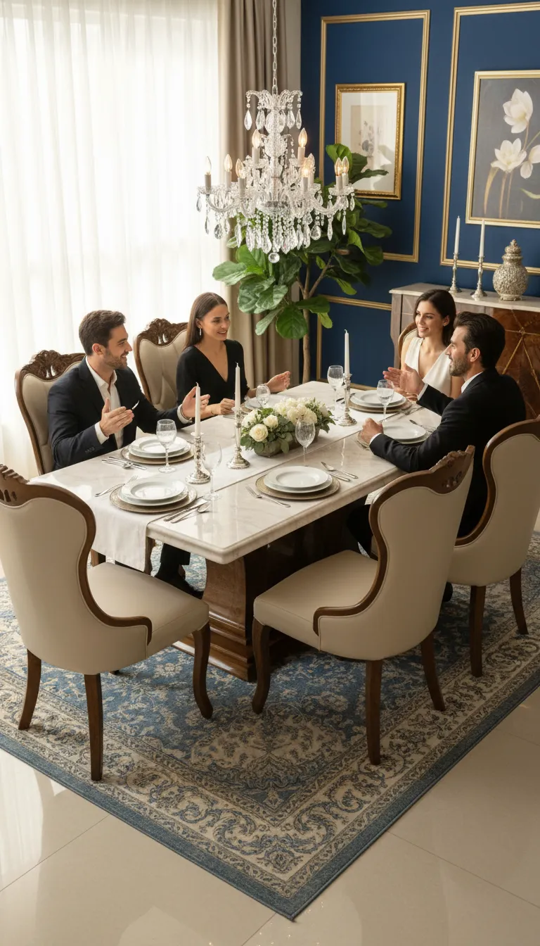 Marble Top Dining Table Set