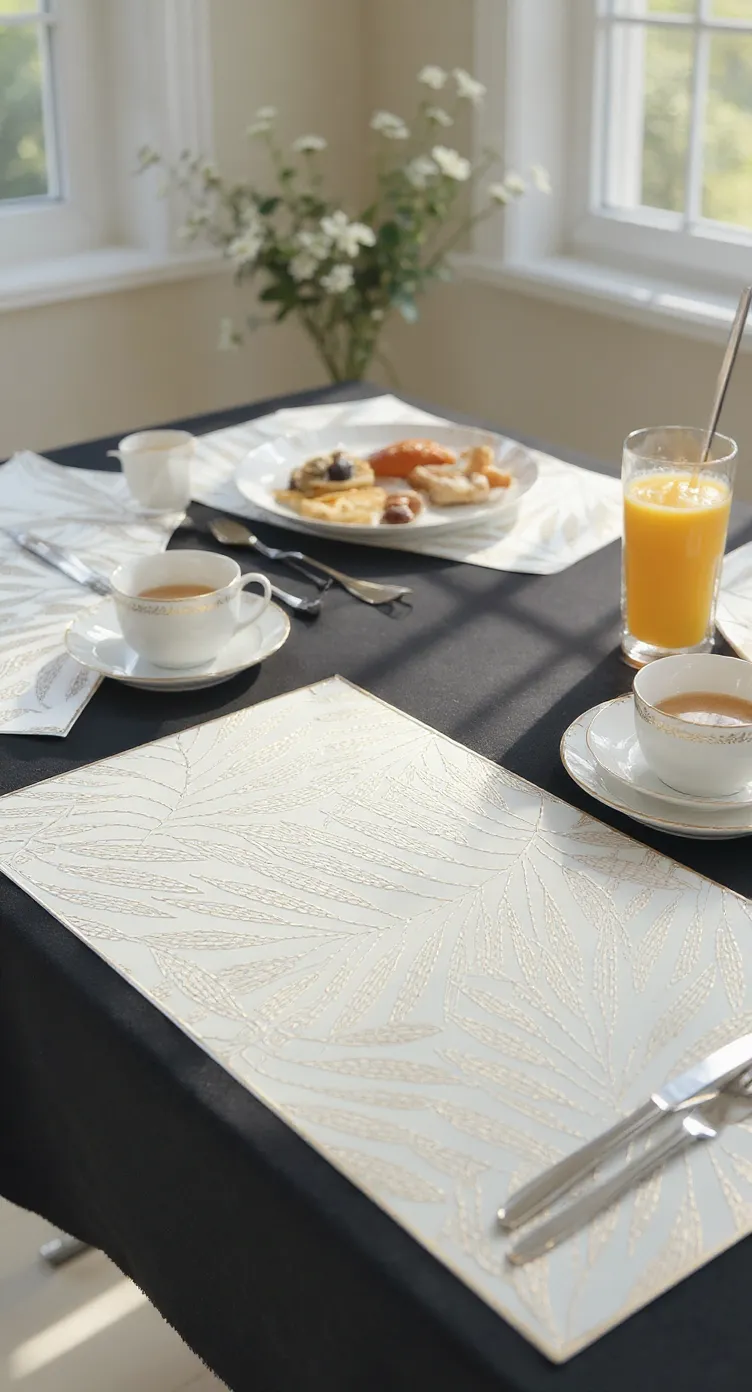 Gold-Accented Placemats Dining Mats