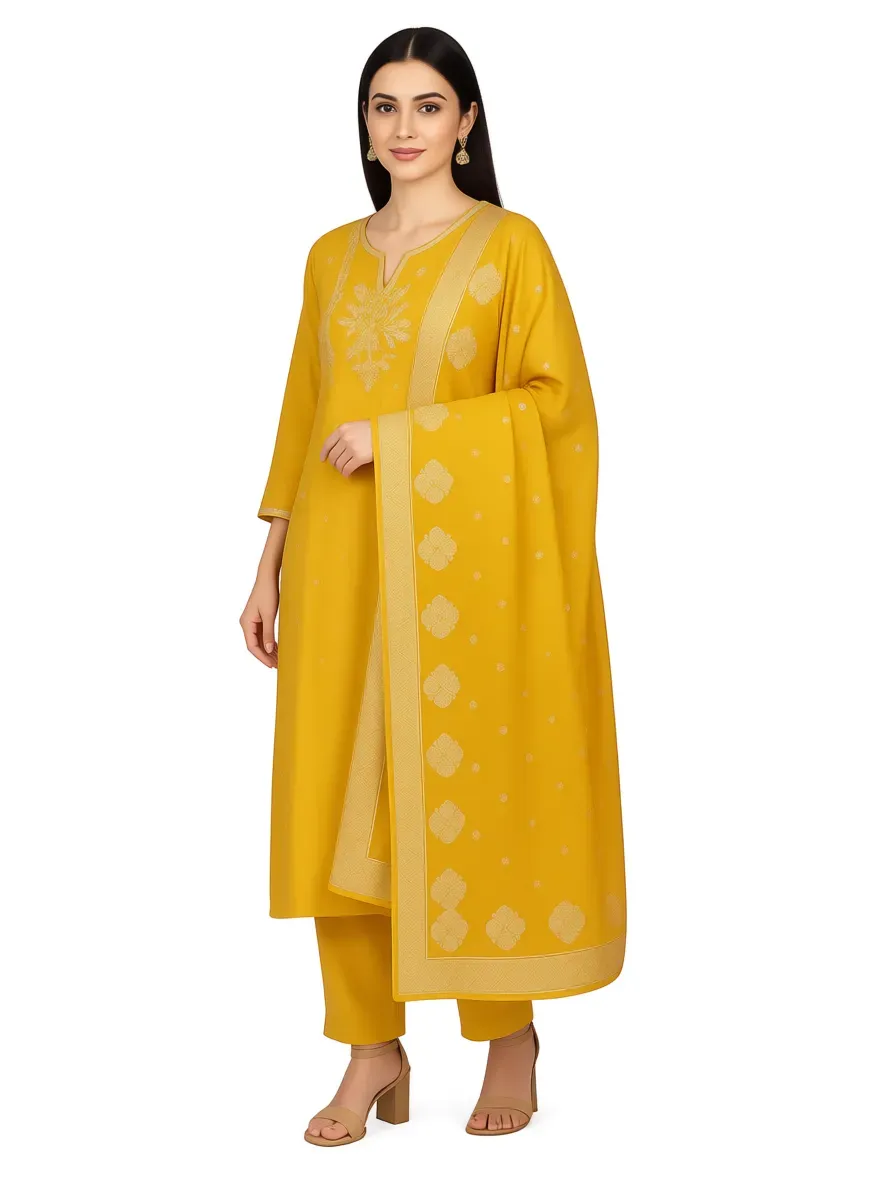 Golden Embroidered Salwar Kameez