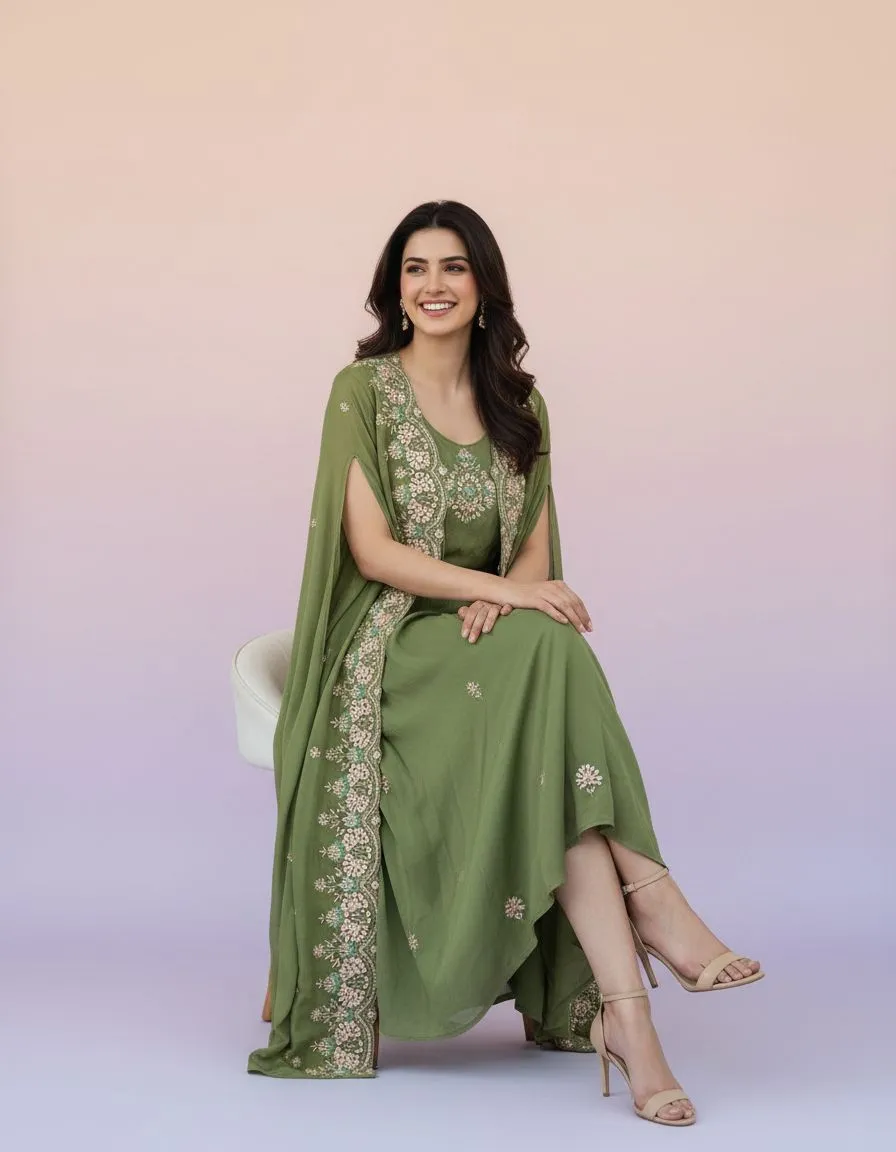 Embroidered Anarkali Suit view 2