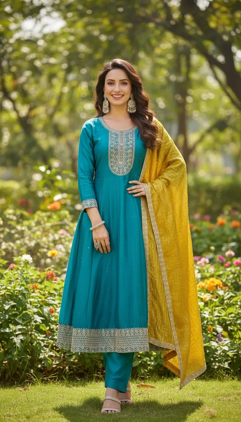 Embroidered Anarkali Suit