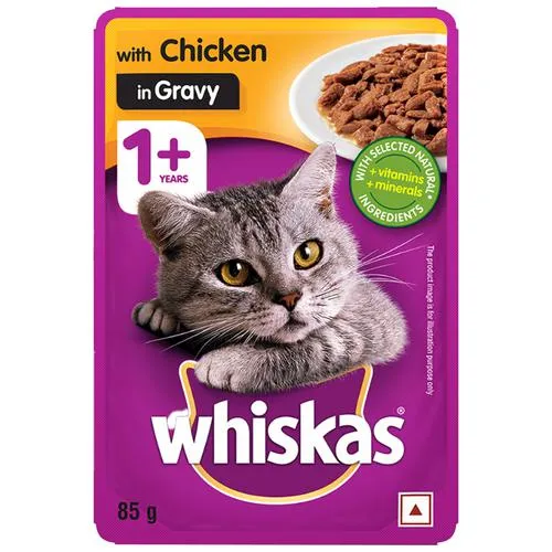 Whiskas Wet Cat Food - Adult 1+ Years Chicken In Gravy 85 g