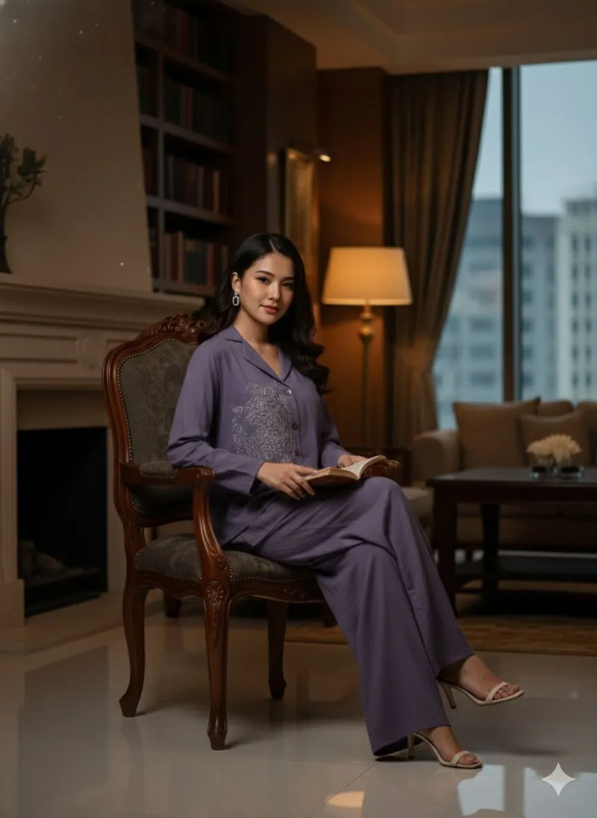 Lavender Layered Pajama Set view 2
