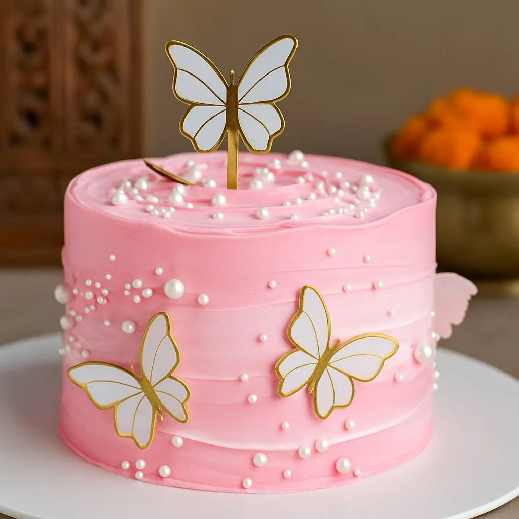 Butterfly Pink Fondant Cake