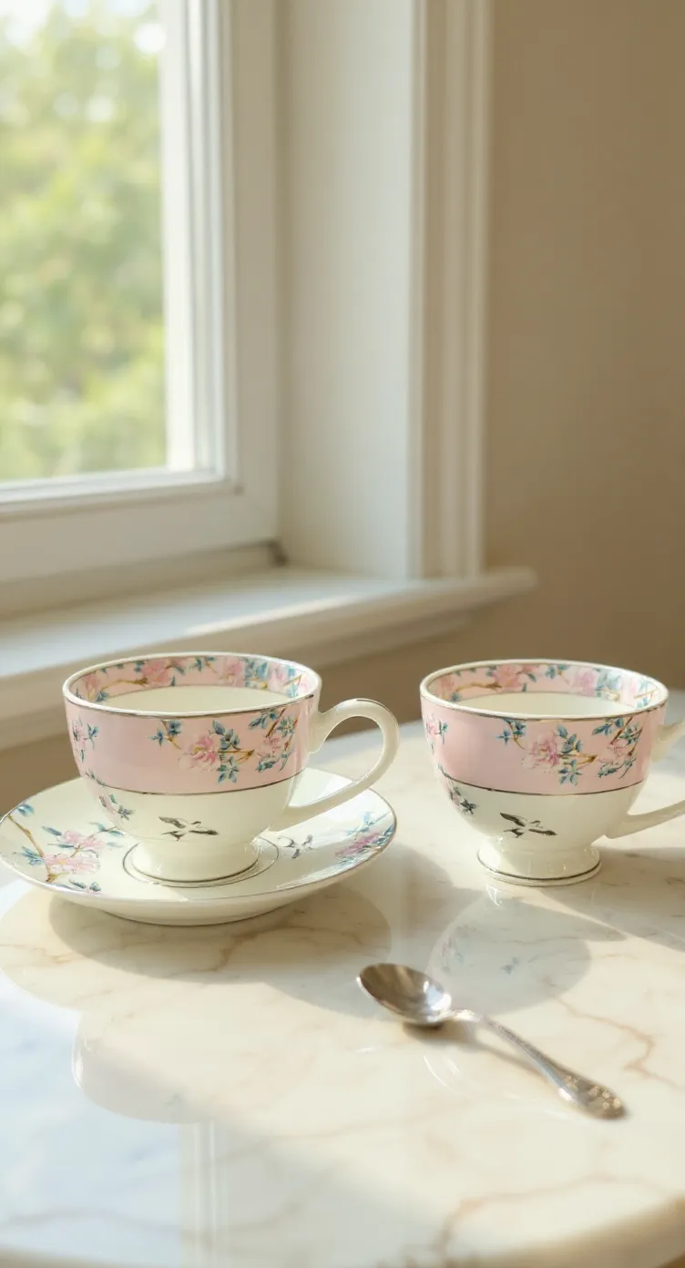 Floral Teacup and Saucer