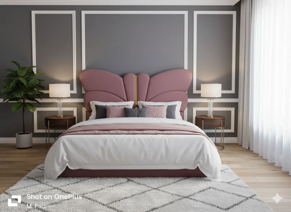 Elegant Wingback Bed