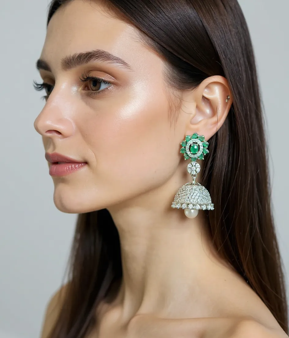 Emerald and Diamond Earrings