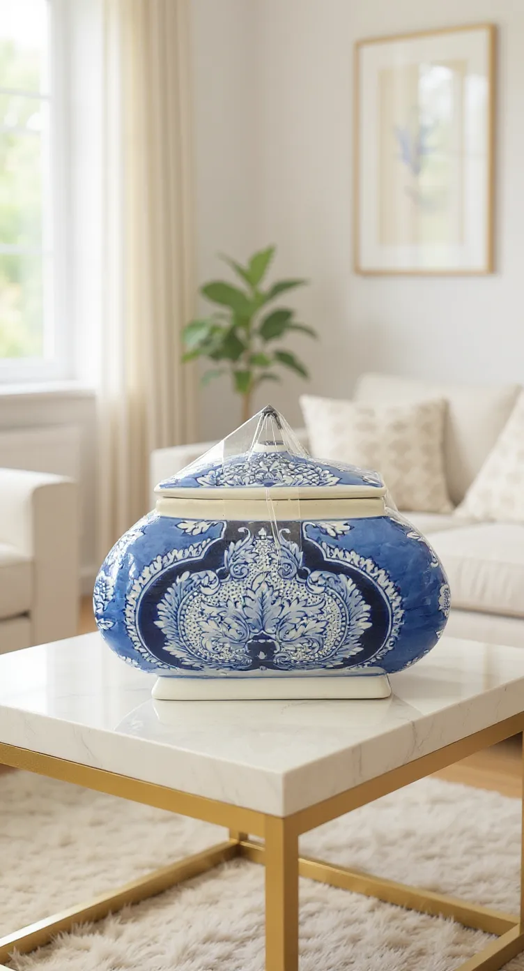 Blue and White Candy Jar