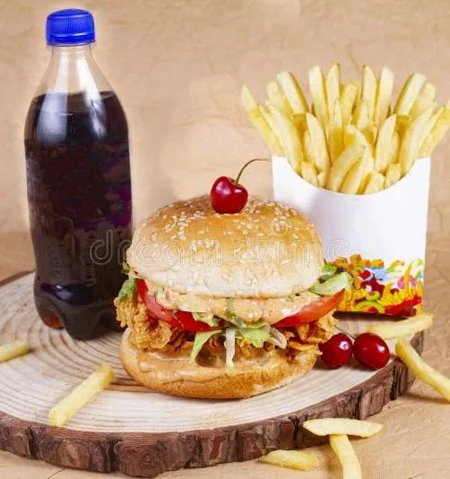 Aloo Patty Burger Fries Combo