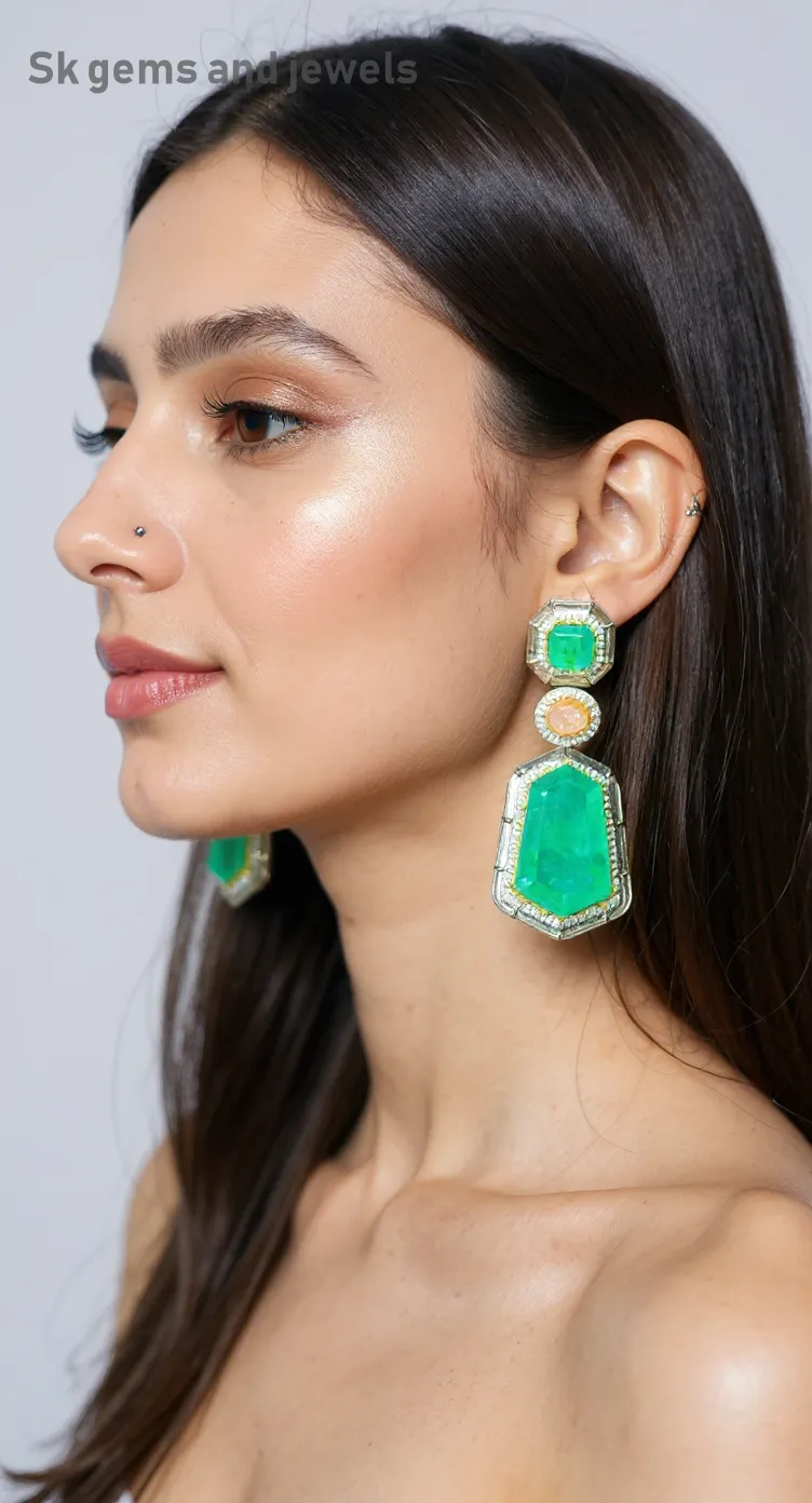 Gemstone Drop Earrings