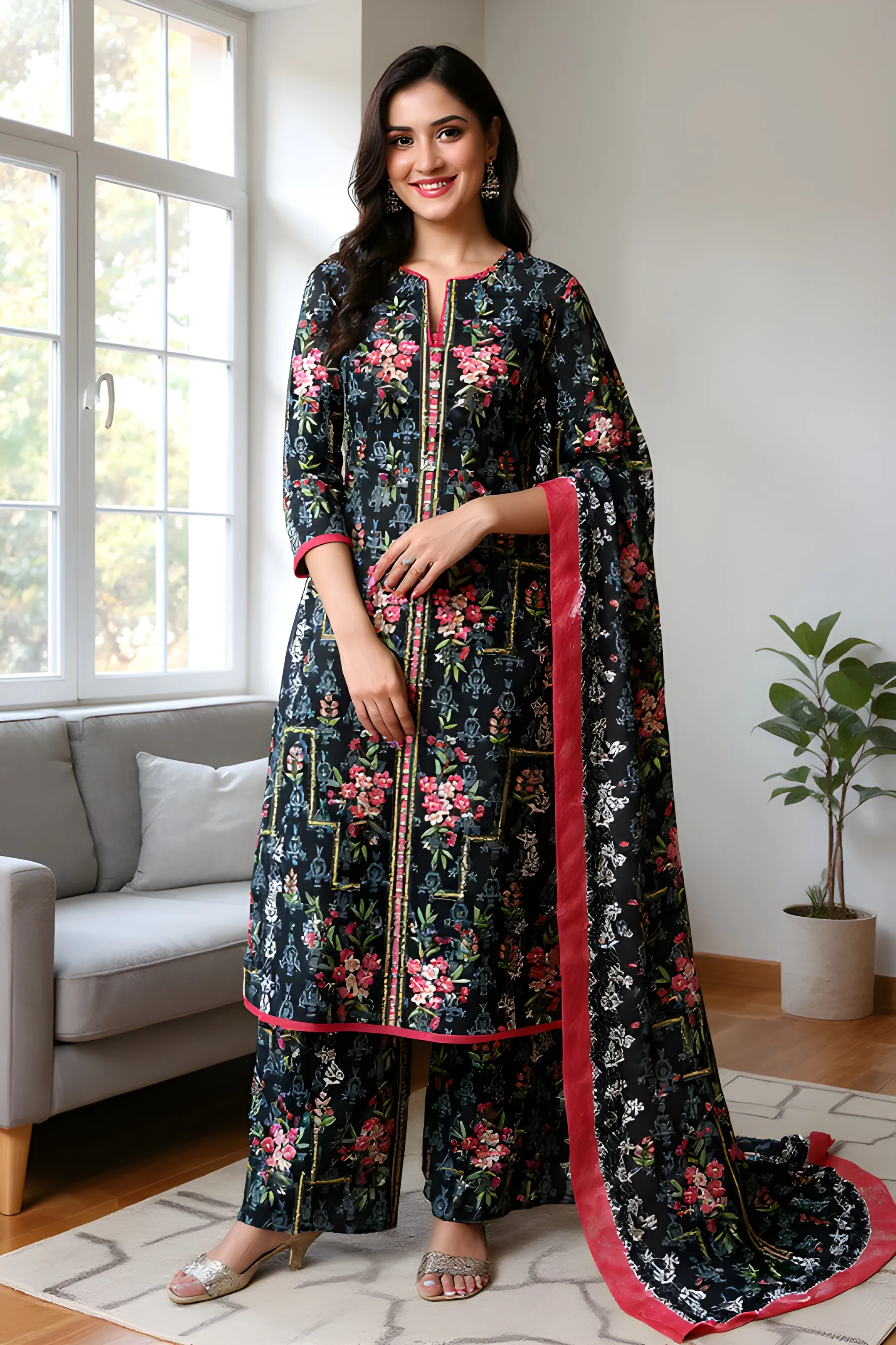 Embroidered Silk Saree