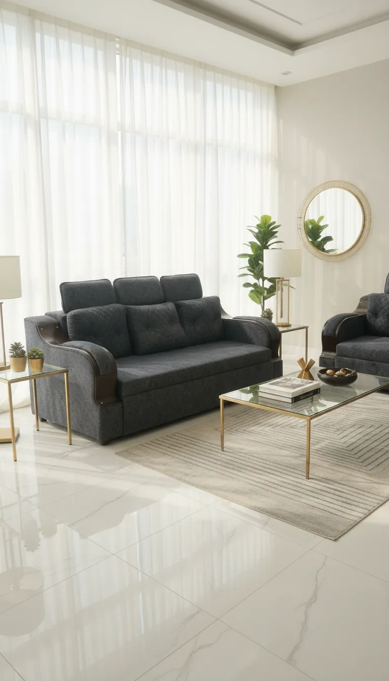 Luxury Dark Grey Sofa Cum Bed