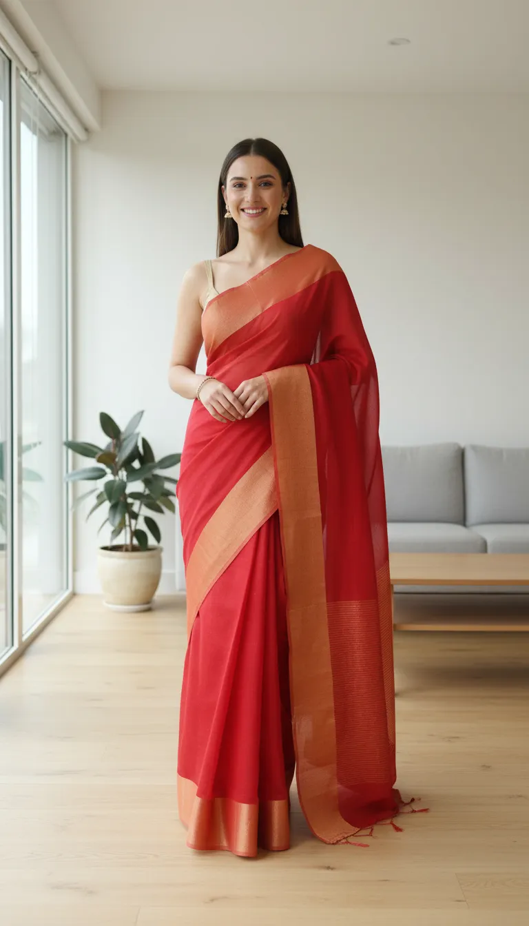 Karigari Pain Saree With Golden Border