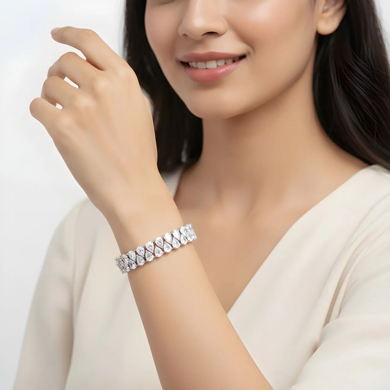 Diamond Tennis Openable Bangle