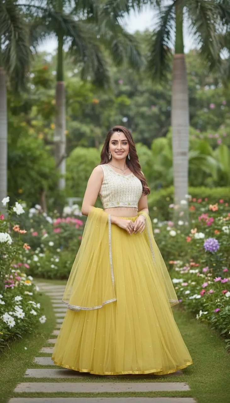 Embroidered Lehenga / Crop Top