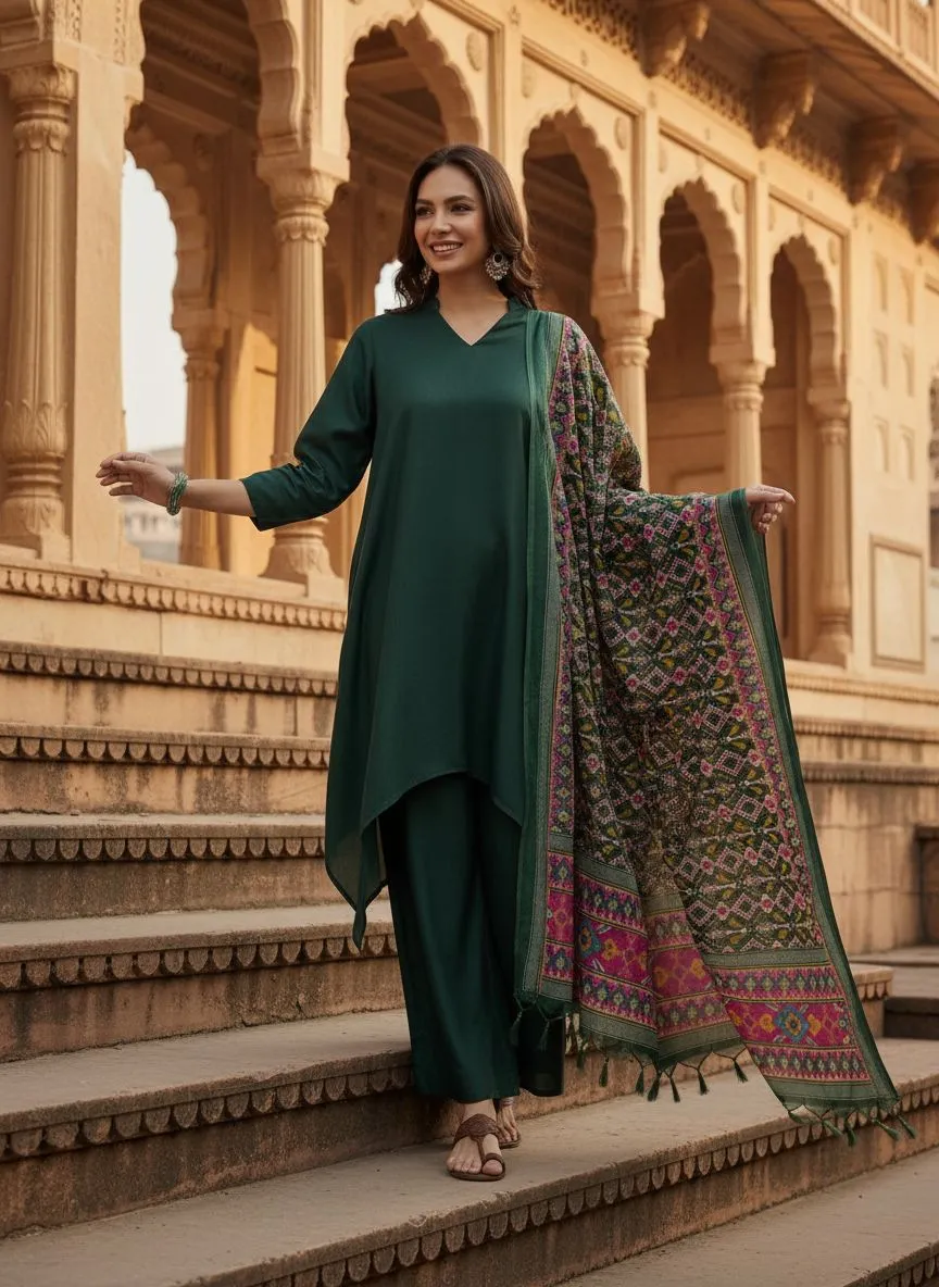 Emerald Green Kurti Set