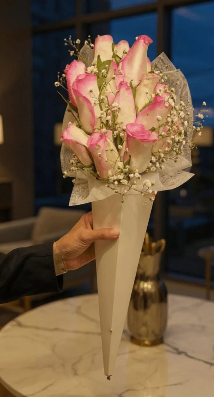Pink&white Roses Bouquet