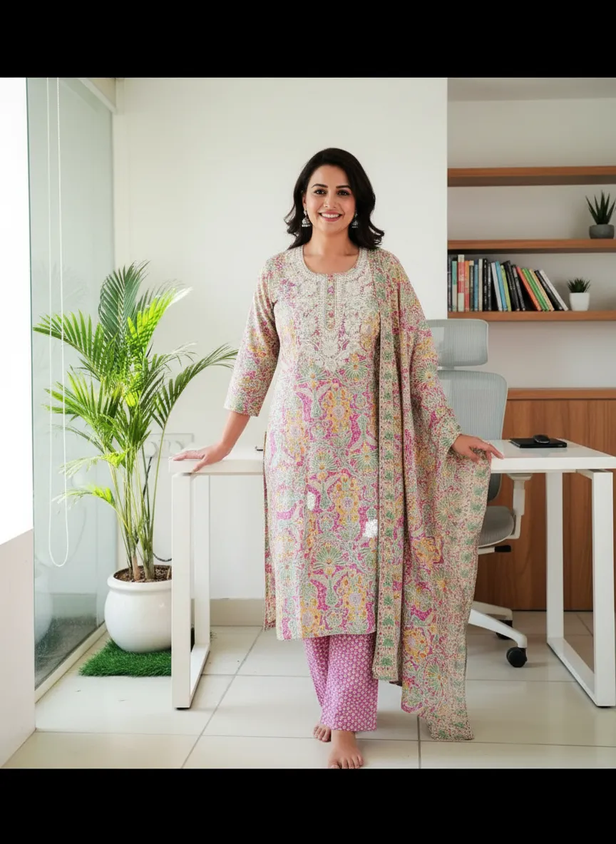 Floral Embroidered Set