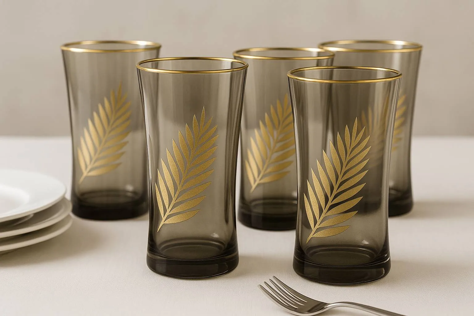 Gold Leaf Drinking Glasses