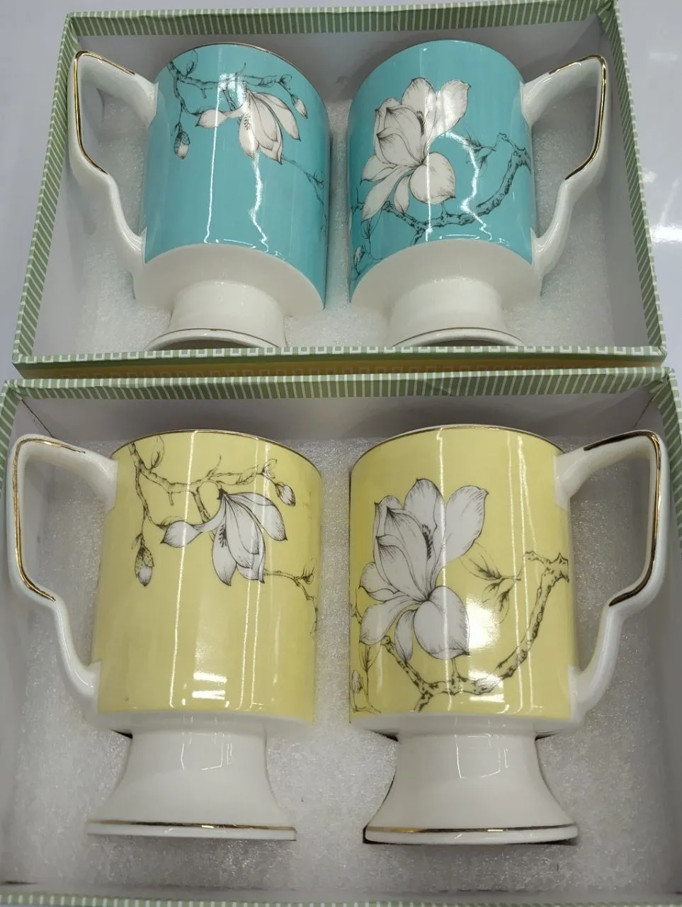 Floral Ceramic Teacups available In 2 Colors