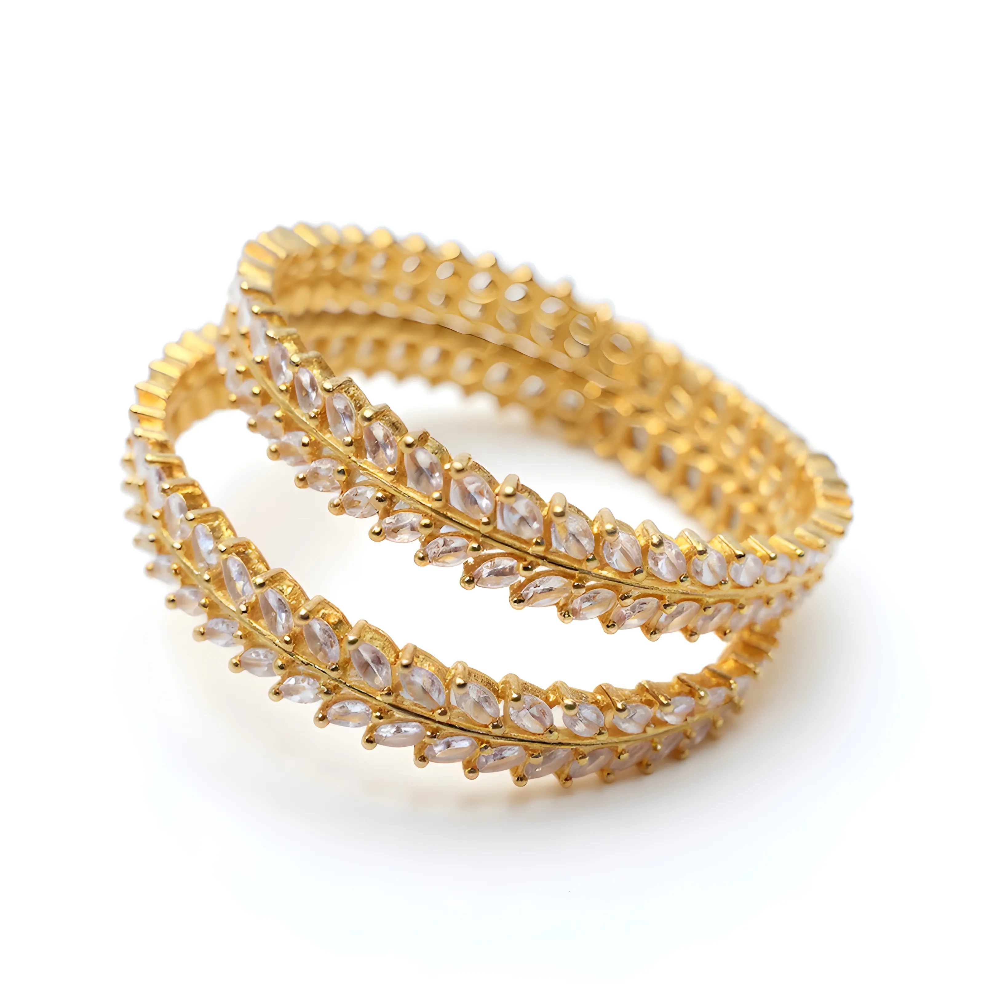 Crystal Leaf Bangle