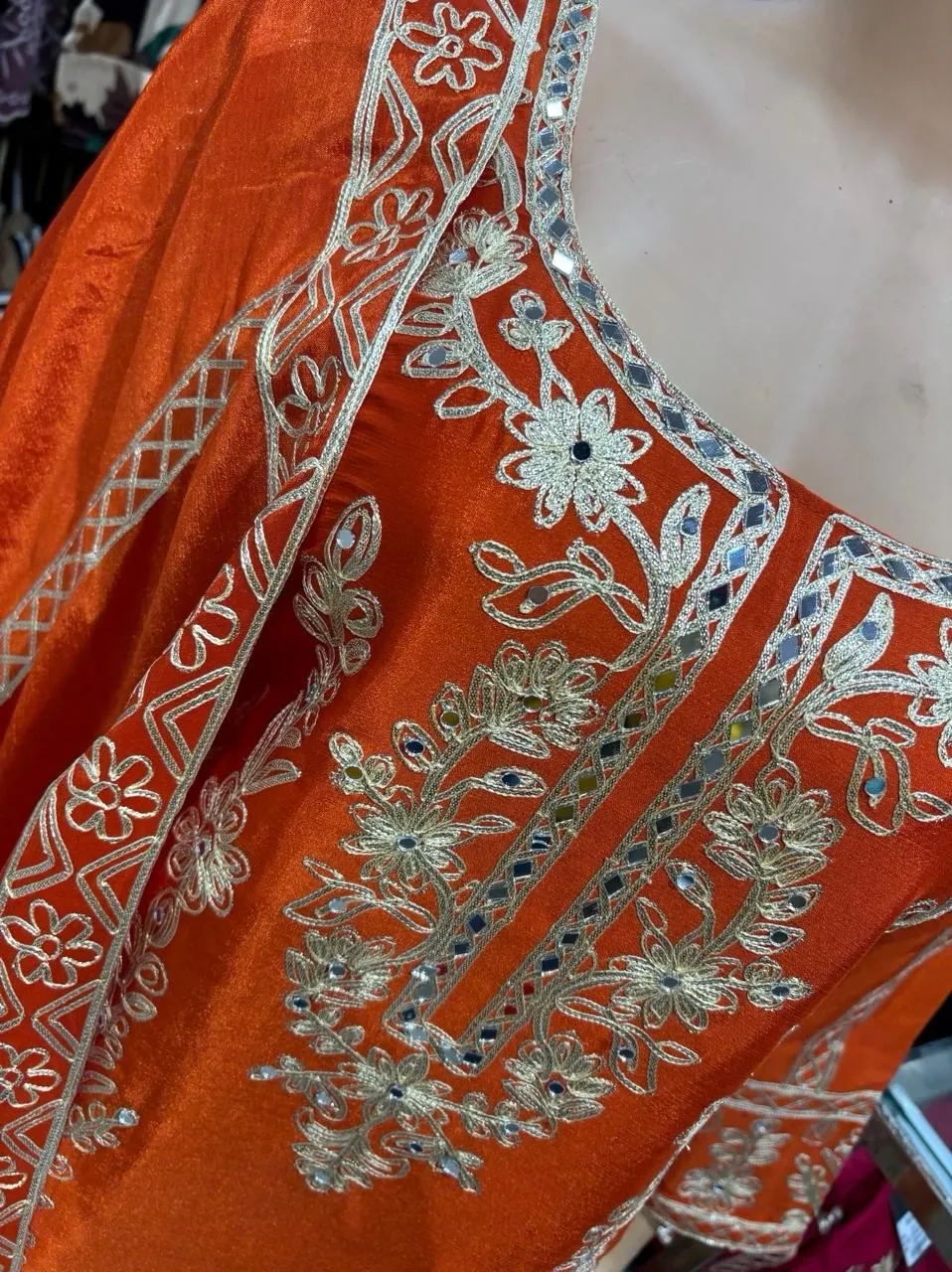 Silk Premium Lace Embroidered Suit view 2
