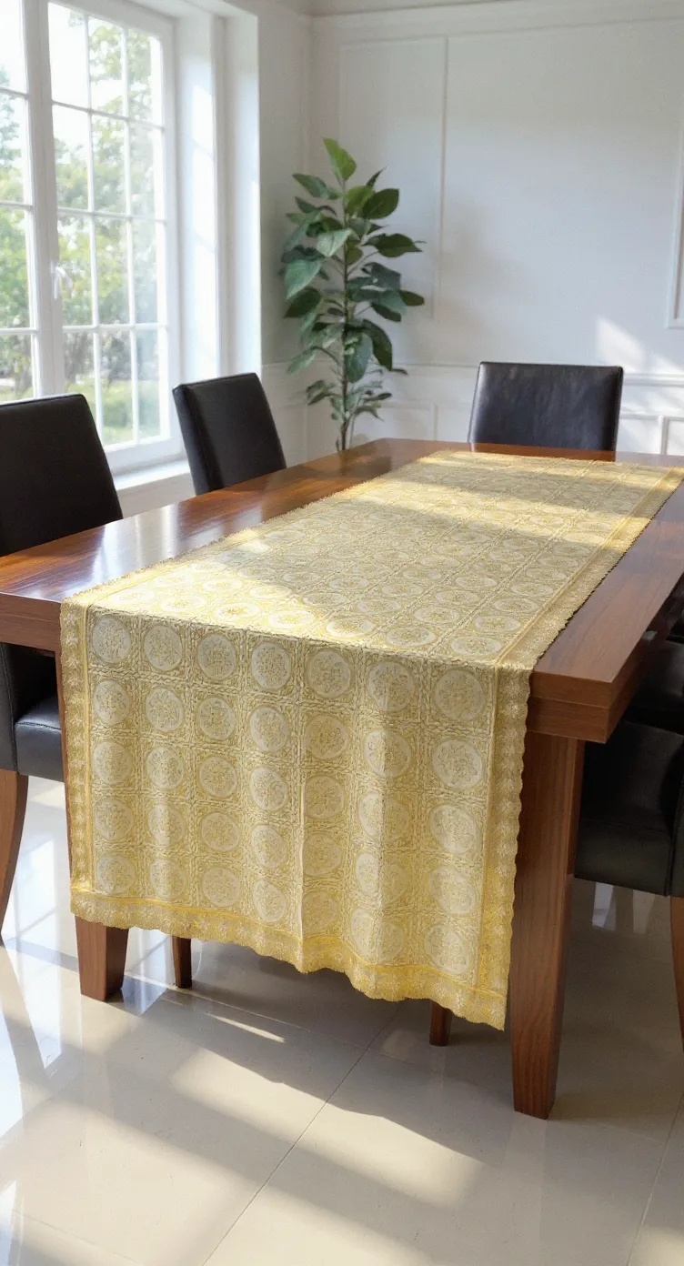 Golden Brocade Tablecloth