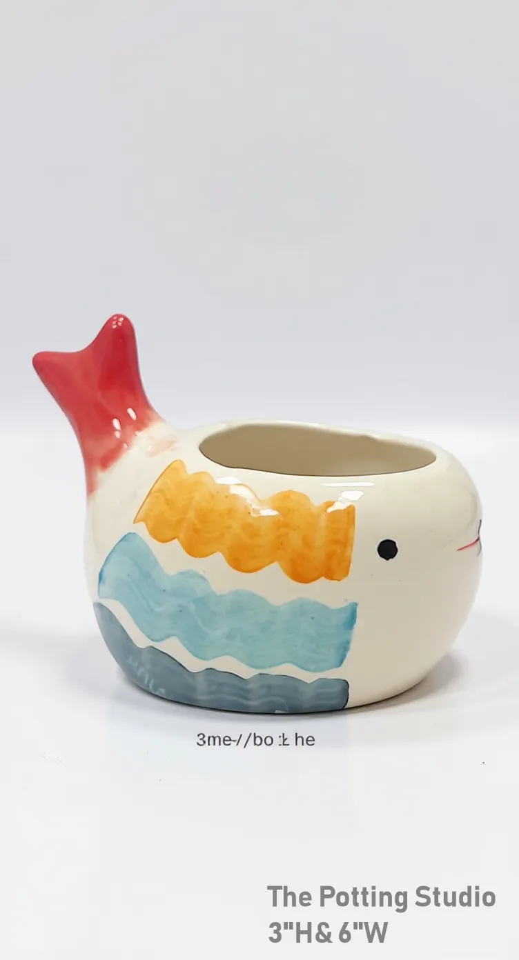 Decorative Fish Planter 3"H&6"W