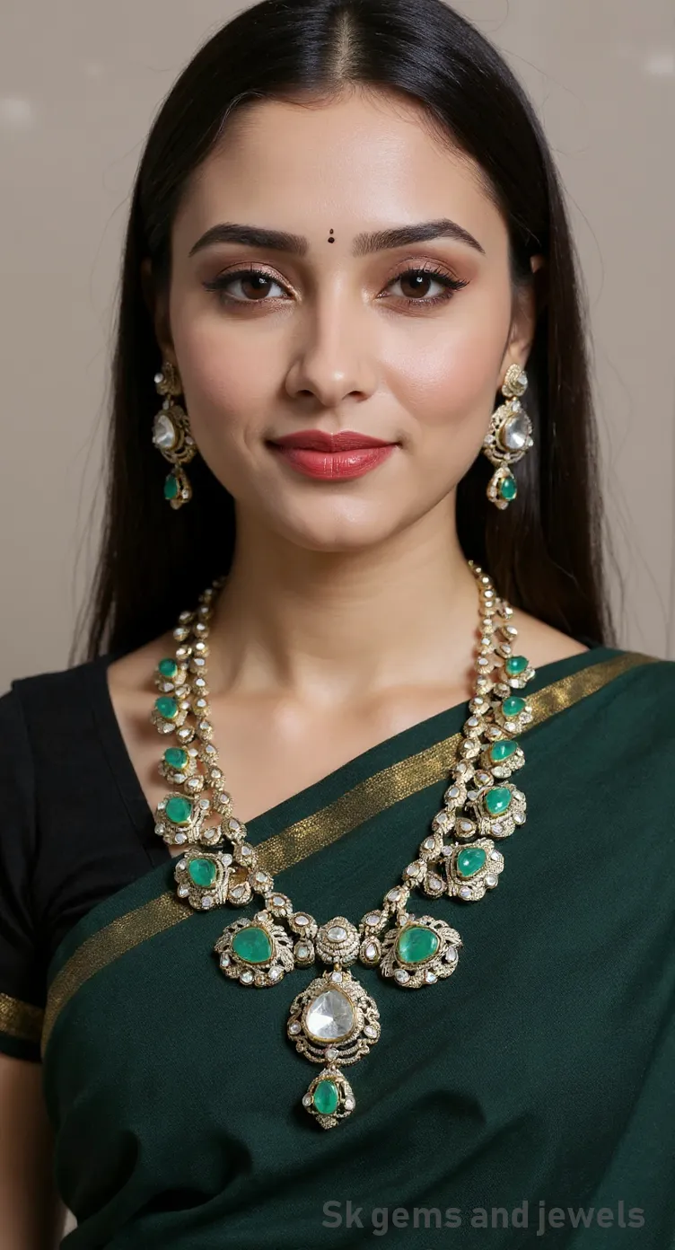 Mosonight Polki Dubblet Stone Pendend Set
