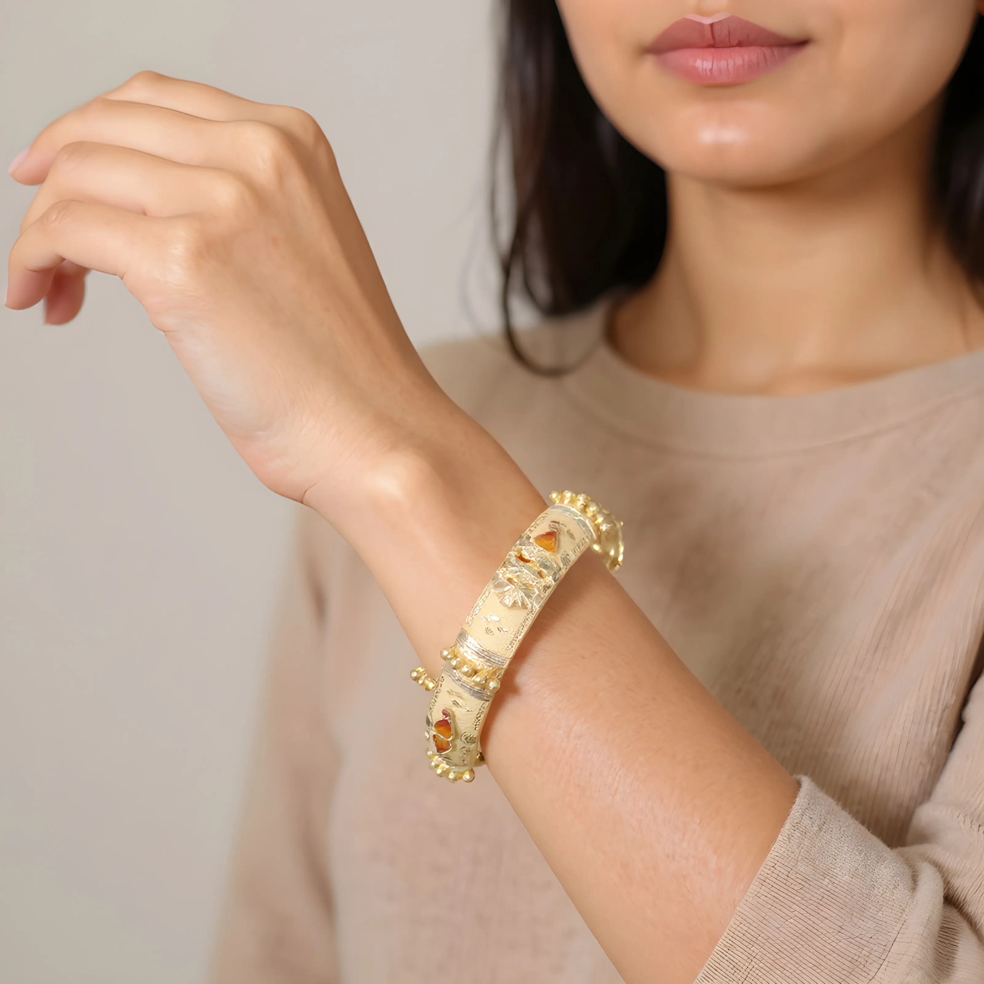Gold Kundan Bangles