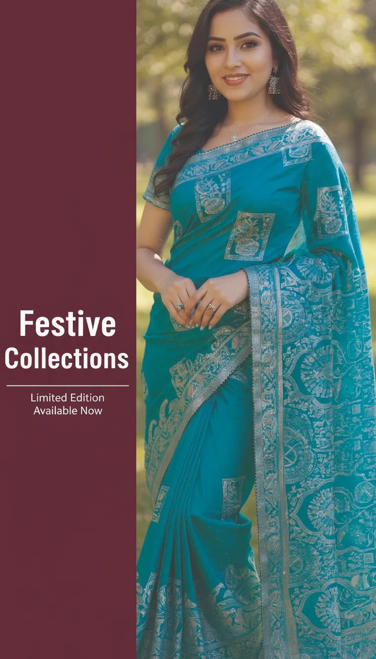 Elegant Teal Saree