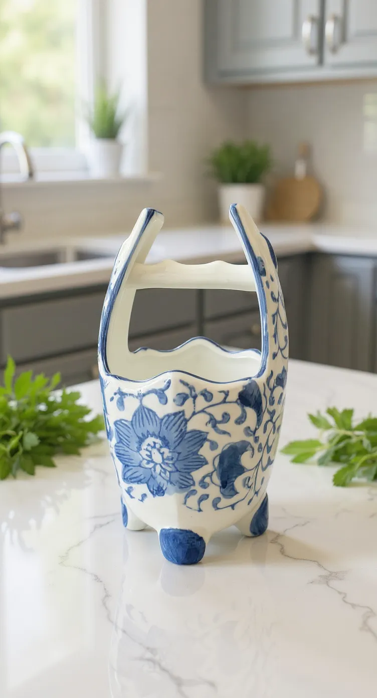 Blue and White Ceramic Water Pulley