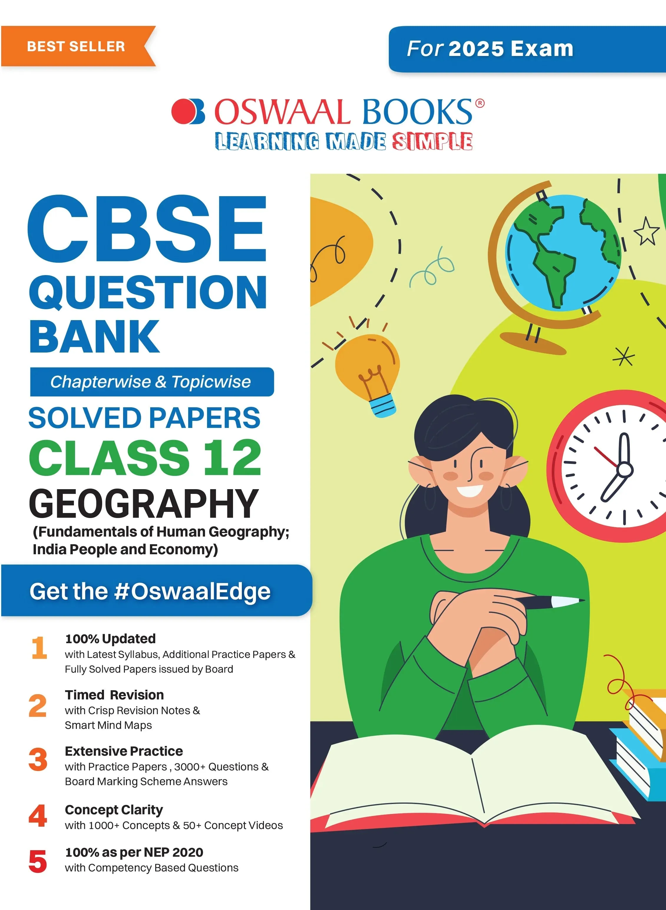Oswaal CBSE Question Bank Class 12 Geography, Chapterwise and Topicwise Solved Papers For Board Exams 2025