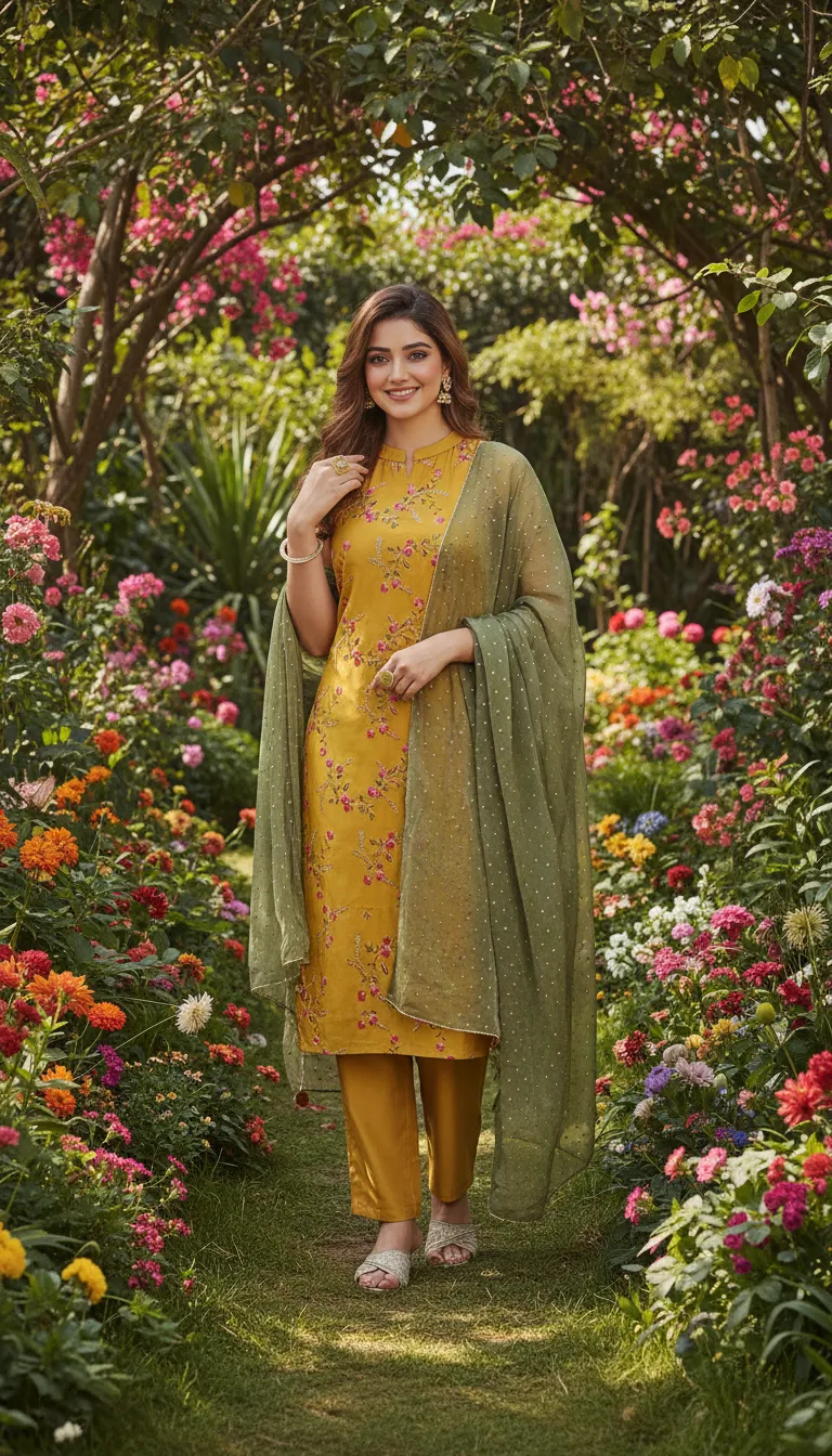 Embroidered Deligant Kurta Set
