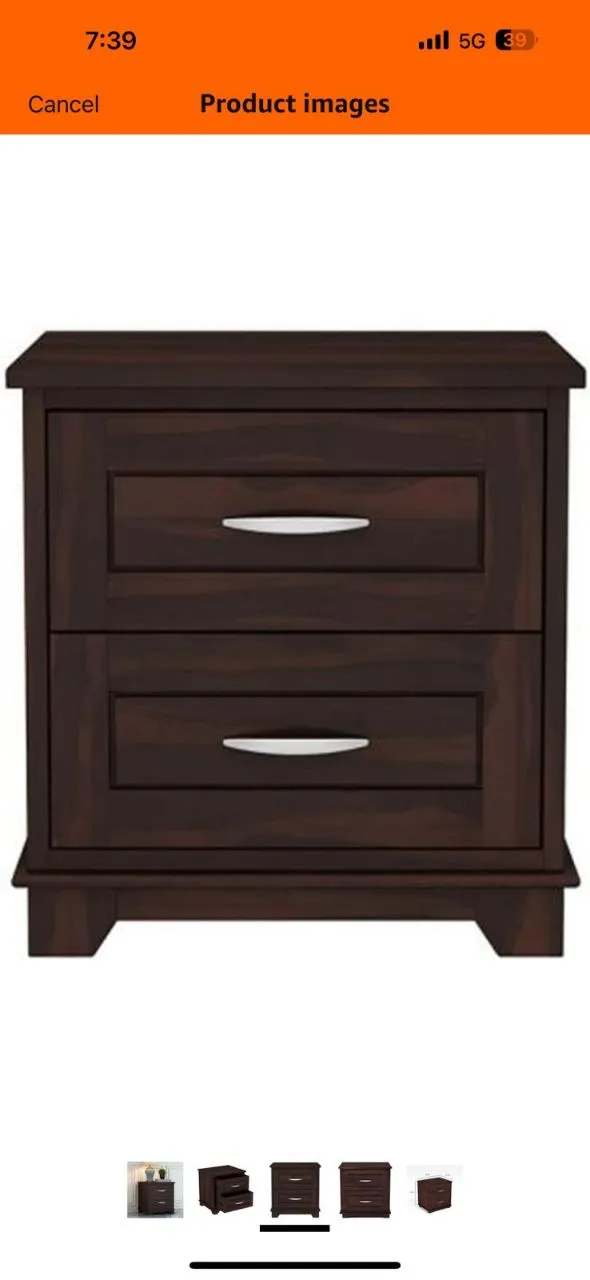 Dark Wood Bedside Table