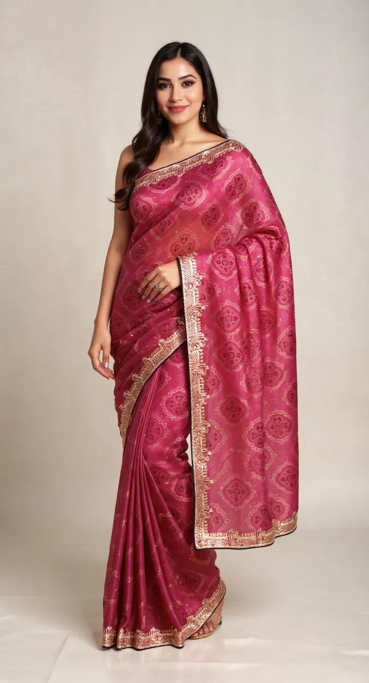 Embroidered Jasmine Saree